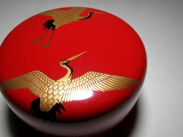 土日限定価格＞中村宗哲 波鶴蒔絵 平棗 裏千家十五代