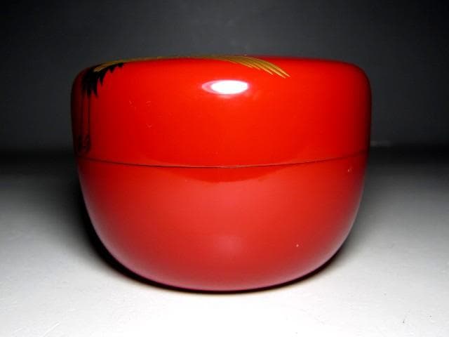 土日限定価格＞中村宗哲 波鶴蒔絵 平棗 裏千家十五代