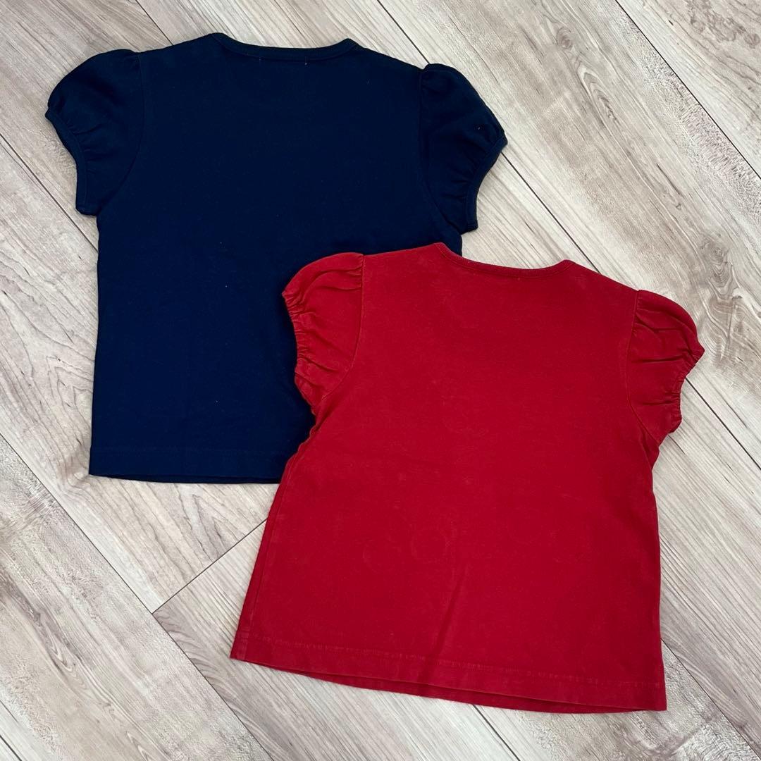 ファミリア＊familiar 90cm 刺繍フリル袖Tシャツ2枚セットの通販はau