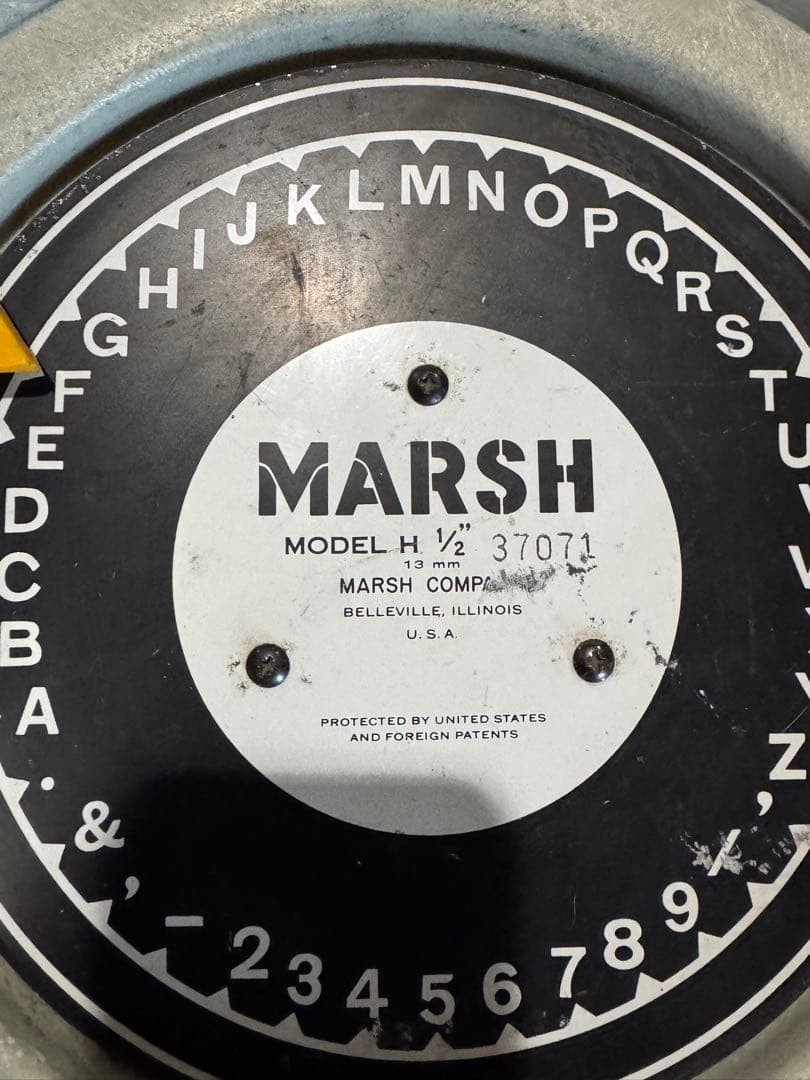 世田谷ベース好きな方 MARSH H 1/2インチ 37071ステンシルマシン