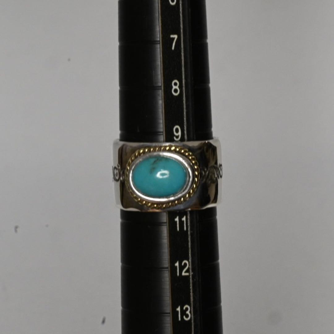 新品仕上げ SAAD ターコイズ リング 10.5号 シルバー925 美品