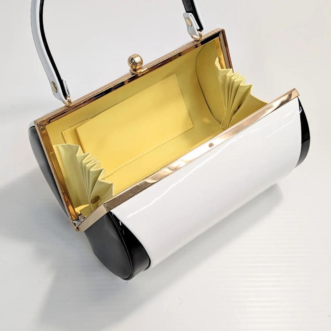 和装 草履バッグセット 振袖用 エナメル 白 黒 フリーサイズ w18-5