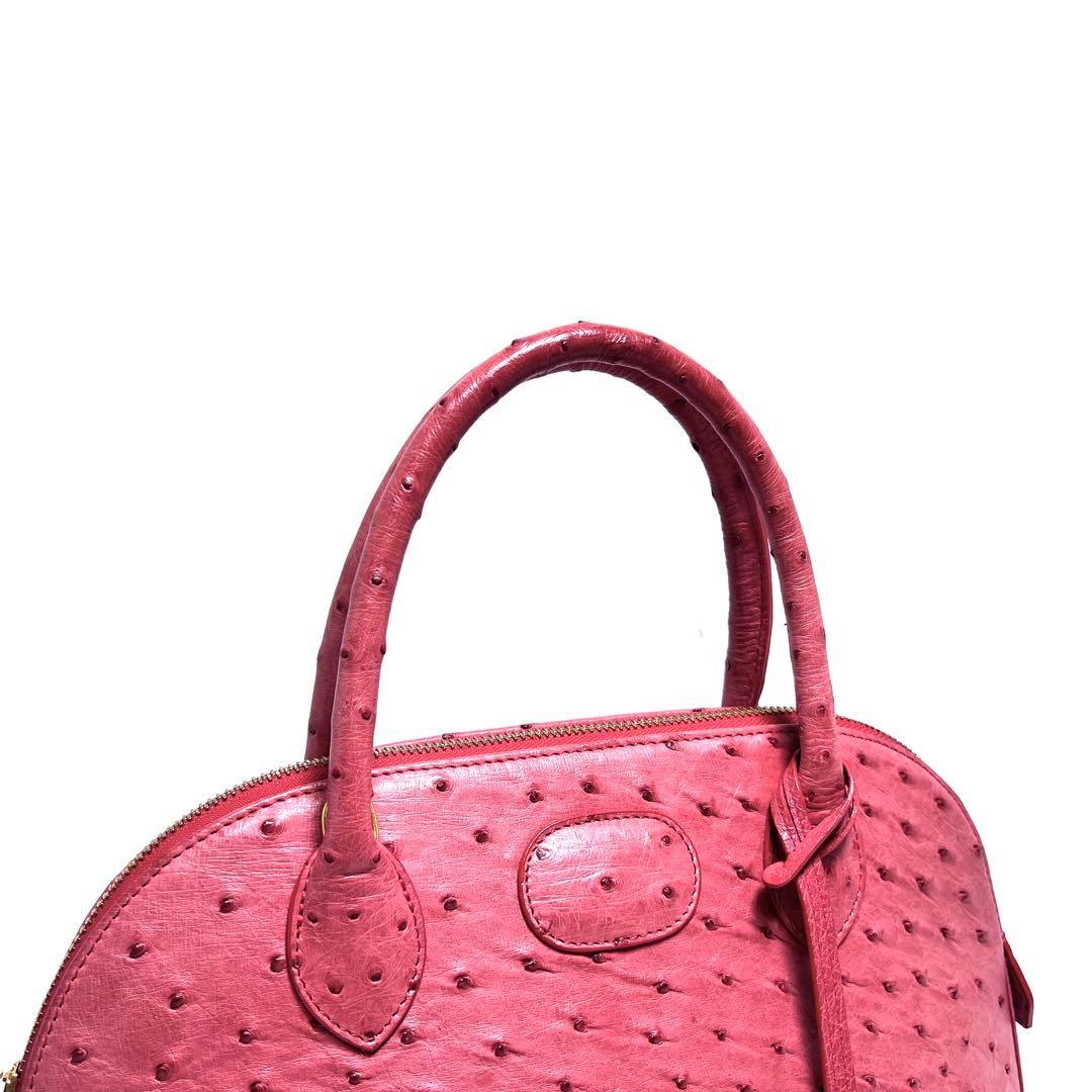 【美品】KWANPEN クワンペン/オーストリッチ/ゴールド金具/ハンドバッグ