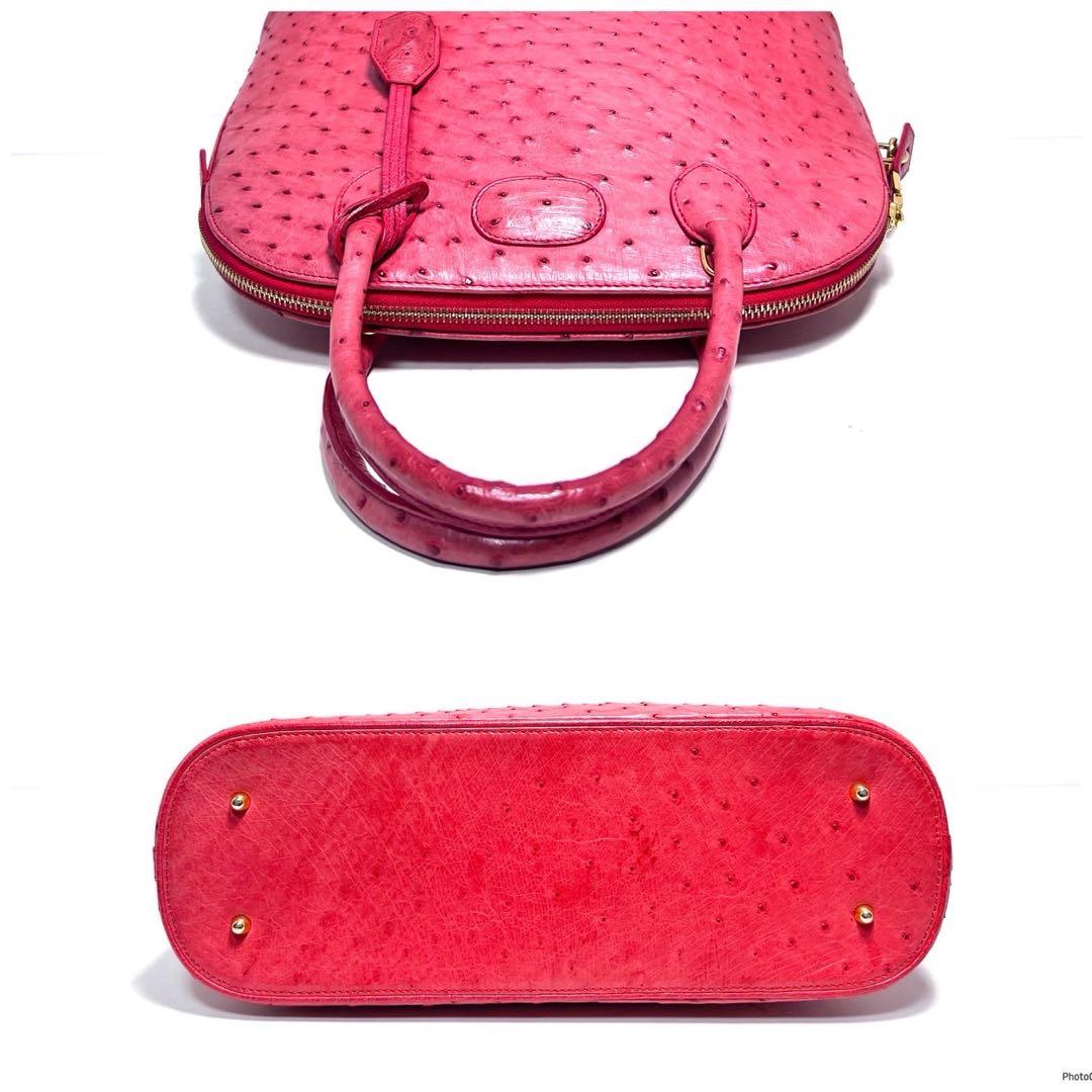 【美品】KWANPEN クワンペン/オーストリッチ/ゴールド金具/ハンドバッグ