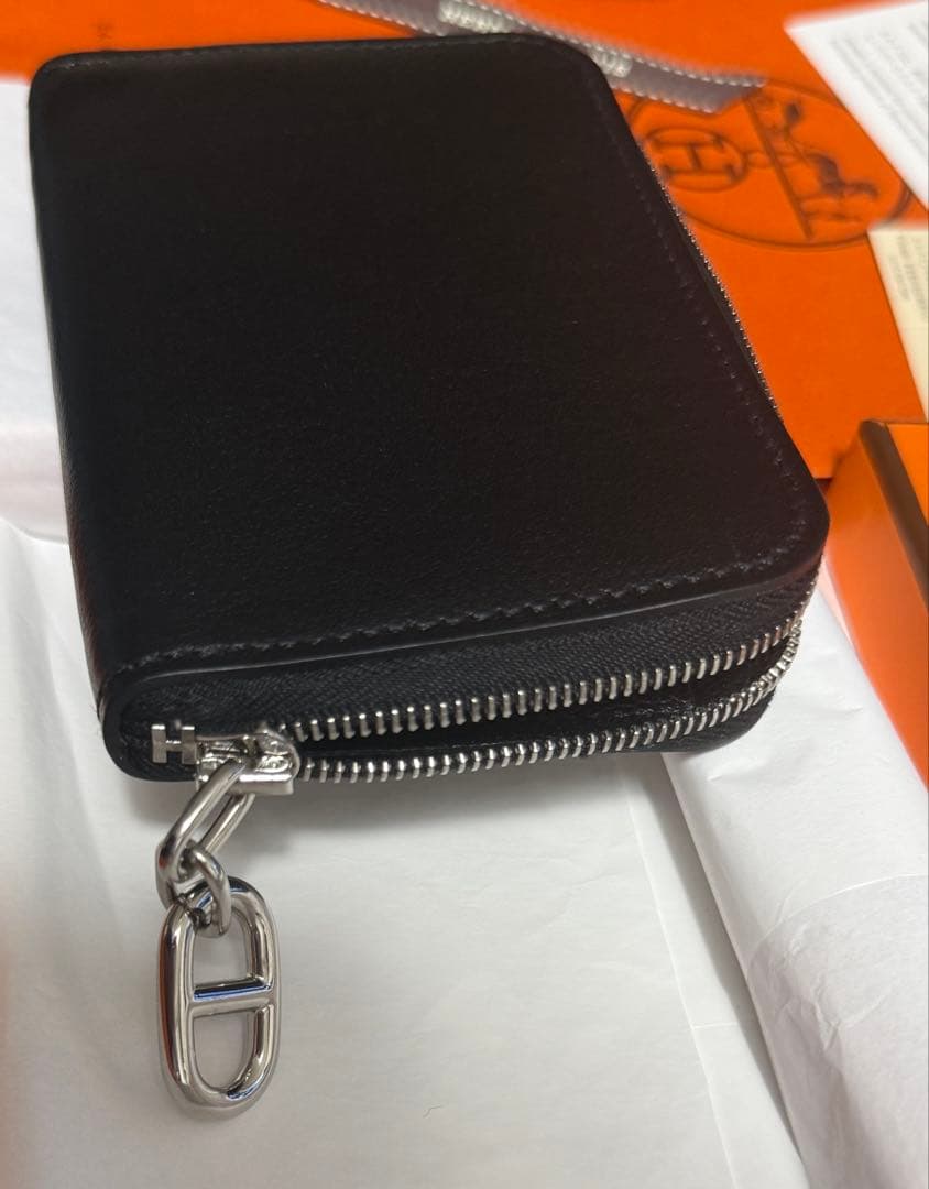 【未使用品】エルメスカードケース　ジップアンゴー シェーヌ・ダンクル　ブラック