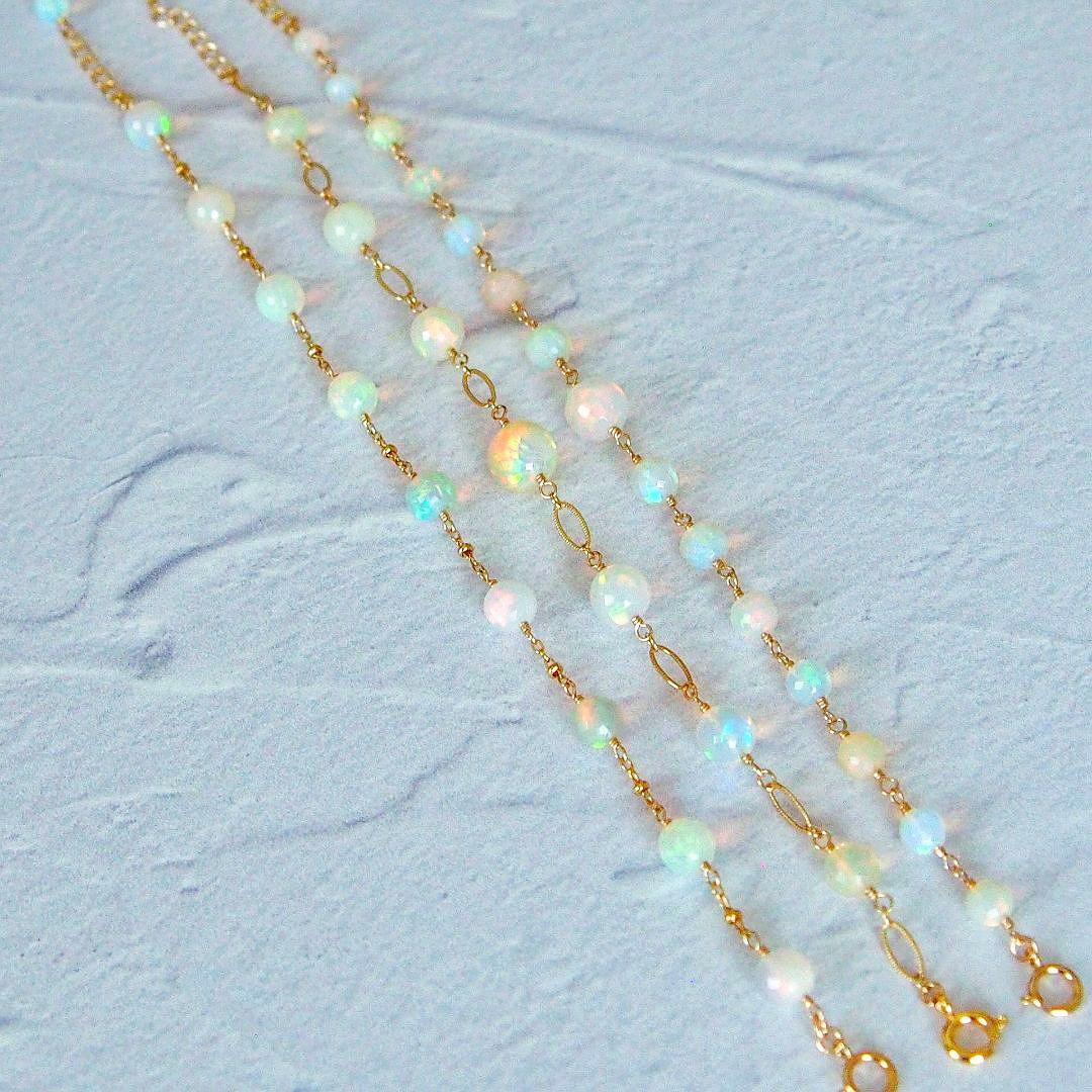 shilo様　AAA+ エチオピア産　プレシャスオパール　ブレスレット14kgf