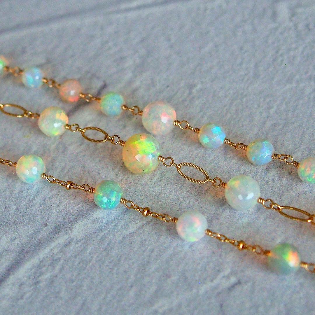 shilo様　AAA+ エチオピア産　プレシャスオパール　ブレスレット14kgf