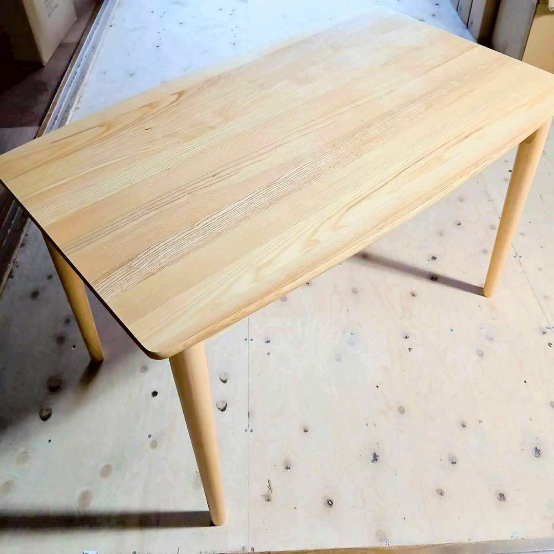 【未開封をお届け！】115センチ　ダイニングテーブル 自然木仕上げ 引き出し付き