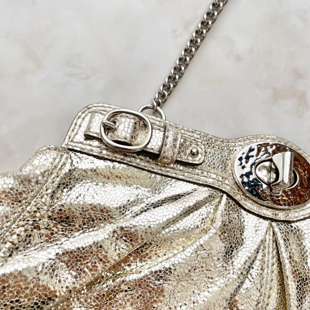 バッグ COACH Chain Shoulder Bag Turn Lock Gold