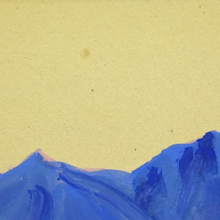 保坂武雄『千曲川早春』 風景画 水彩画 絵画 肉筆 額装