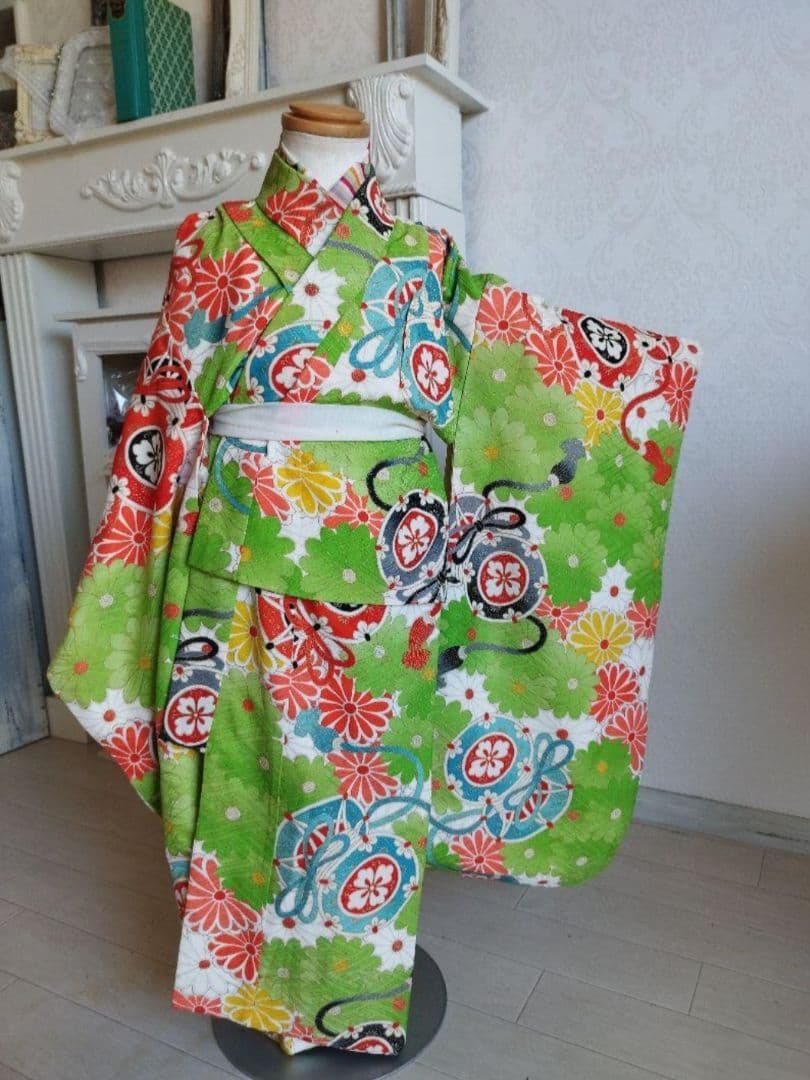 アンティーク着物&被布エプロンセット 大正ロマン 七五三 女の子
