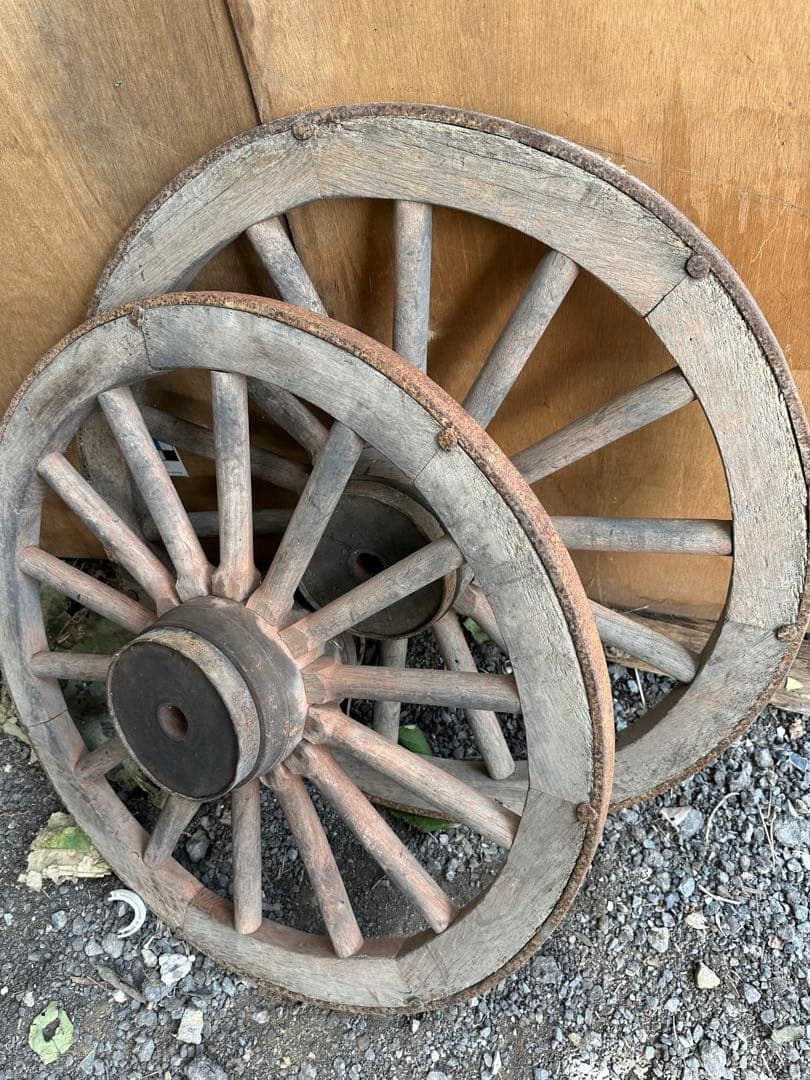 大八車 車輪 古民具 アンティーク レトロ ガーデニング