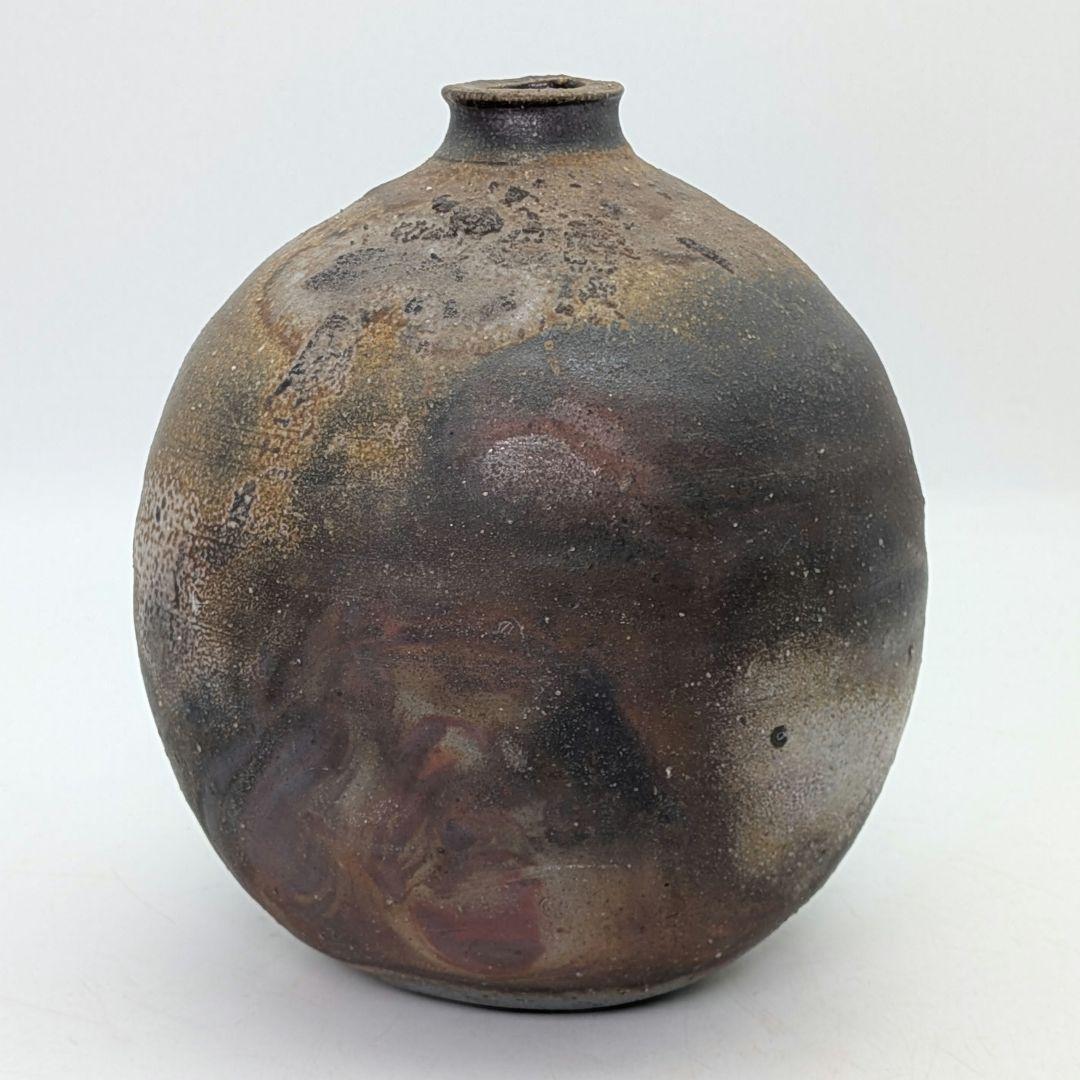 人間国宝 藤原雄 備前焼 一輪花生 用心箱 花入 花瓶 花器 フラワーベース 壺