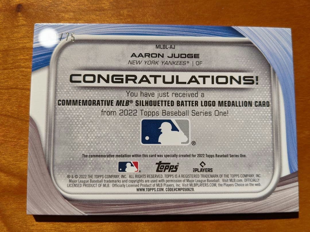 アーロン・ジャッジ TOPPS 75枚限定 カード