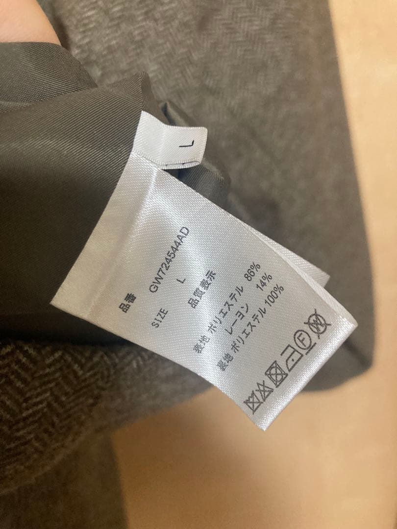 値下げ GLOBAL WORK 軽やかストレッチ衿2WAYコート ヘリンボーン