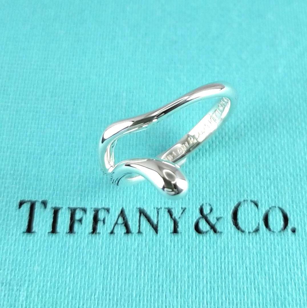 ●SALE●【ティファニー】ティアドロップ　ウェーブ　リング　８号　2309