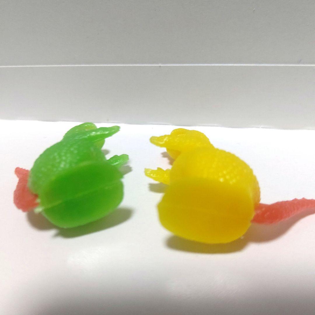 グリコ おまけ ゴジラ 火吹き 二体(黄-緑)昭和レトロ ヴィンテージ 希少品