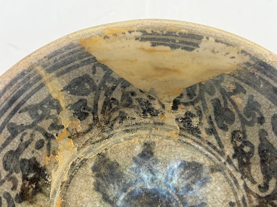 古安南　染付　花卉紋お碗② アンティーク　送料込み251114