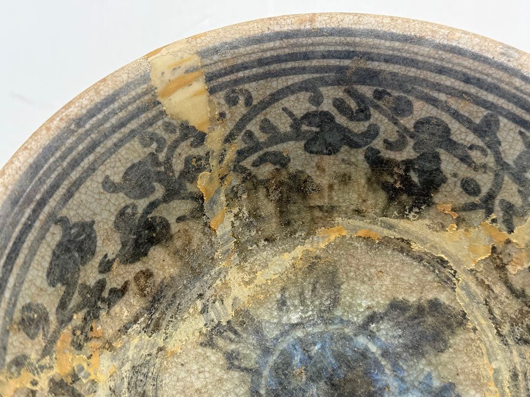 古安南　染付　花卉紋お碗② アンティーク　送料込み251114