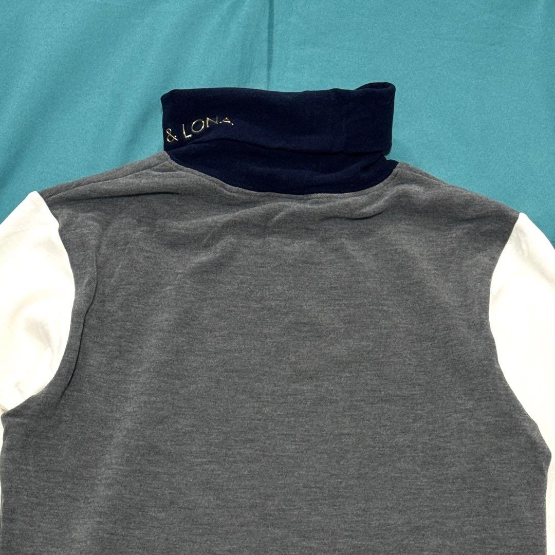 ひろひろさん専用マークアンドロナ　タートルネック長袖シャツ　グレー／ホワイト