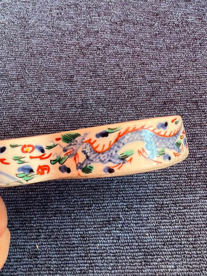 1035 中国　骨董　大明萬暦年製　龍紋　瓢箪型　硯　2客　時代物