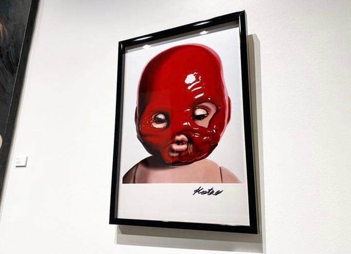 真作/笠井利之/雪景オシドリ図/桐共箱二重箱付/布袋屋掛軸HI-572