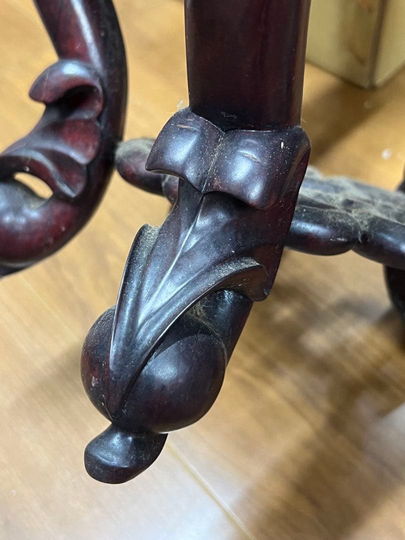 極上 古美術 清朝 紫檀台 物置 倉庫整理品F--3