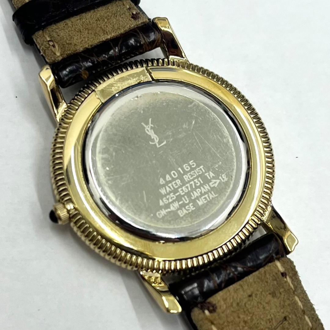 ★YSL イヴサンローラン 4625-E67731 腕時計 白文字盤 稼働品
