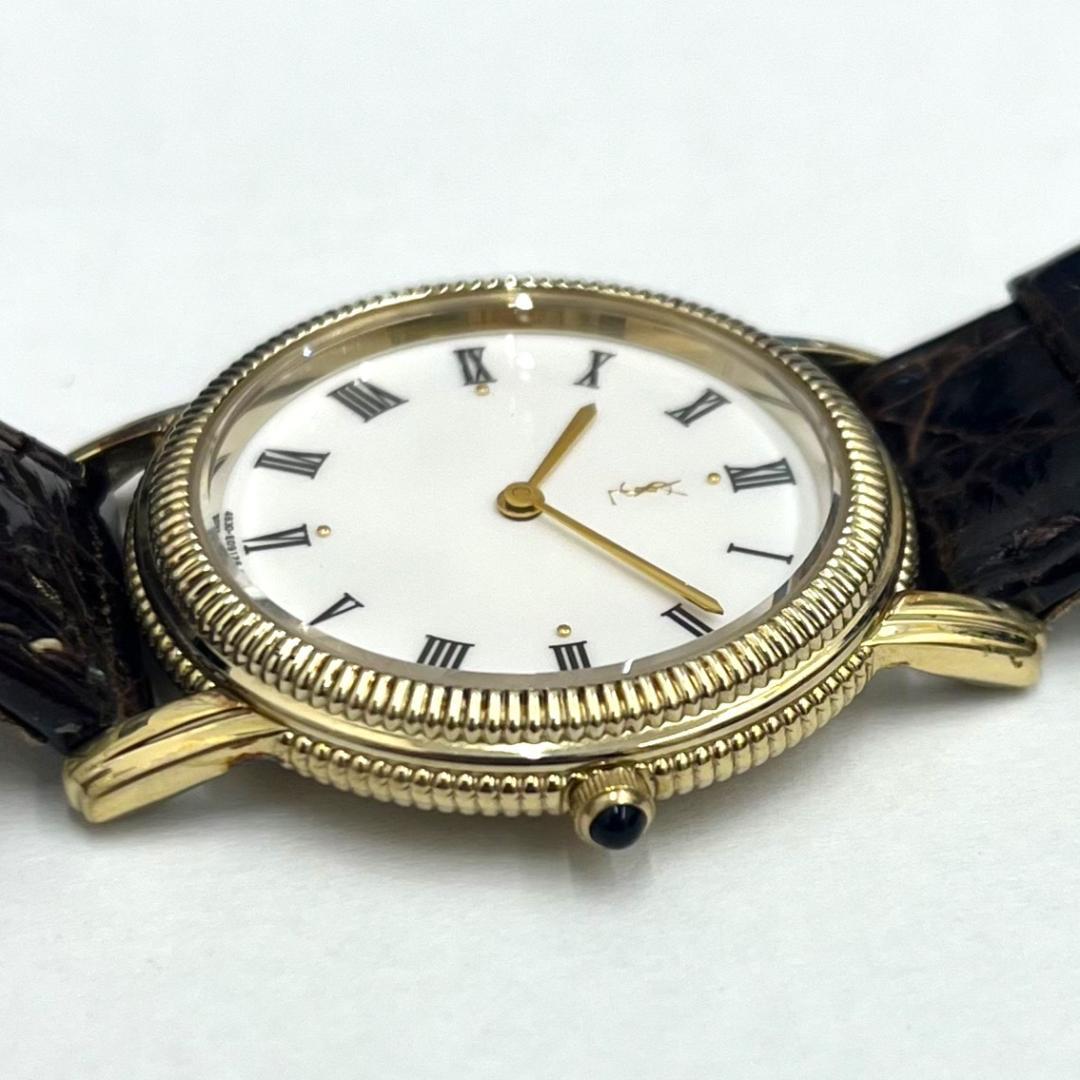 ★YSL イヴサンローラン 4625-E67731 腕時計 白文字盤 稼働品