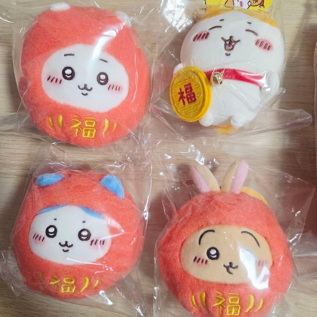 ちいかわ 招福＆だるま 豪華5点セット（ハチワレぬいぐるみ・マスコット他）