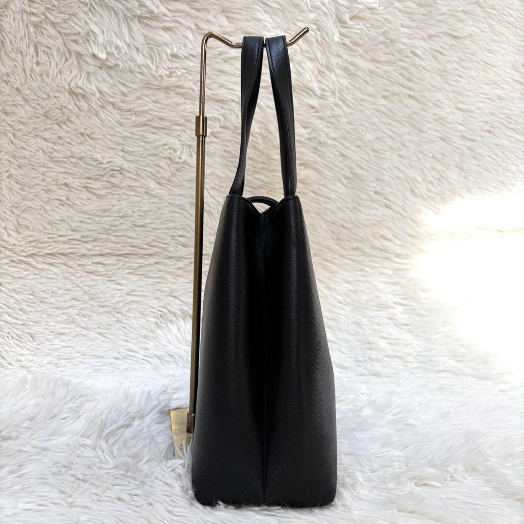 【極美品】WAKO 銀座和光 サフィアーノレザー ゴールド金具　ハンドバッグ　黒