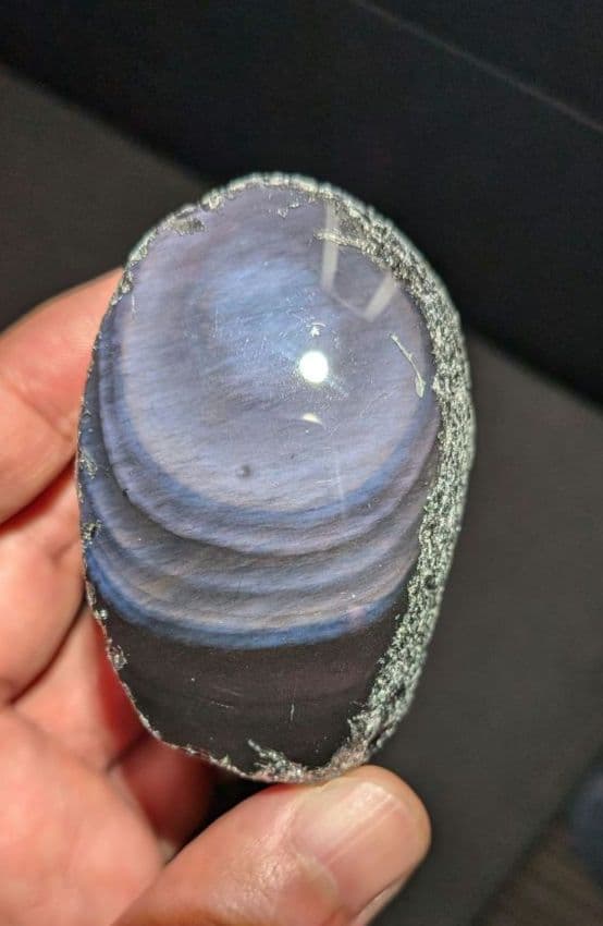 研磨品 十勝石玲瓏 パープル、ブルーレインボーオブシディアン