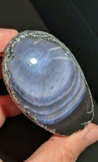 研磨品 十勝石玲瓏 パープル、ブルーレインボーオブシディアン