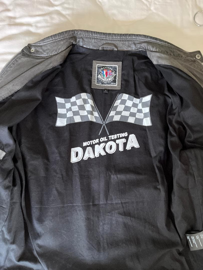 DAKOTA/GULF レザージャケット レーシングストライプ付き