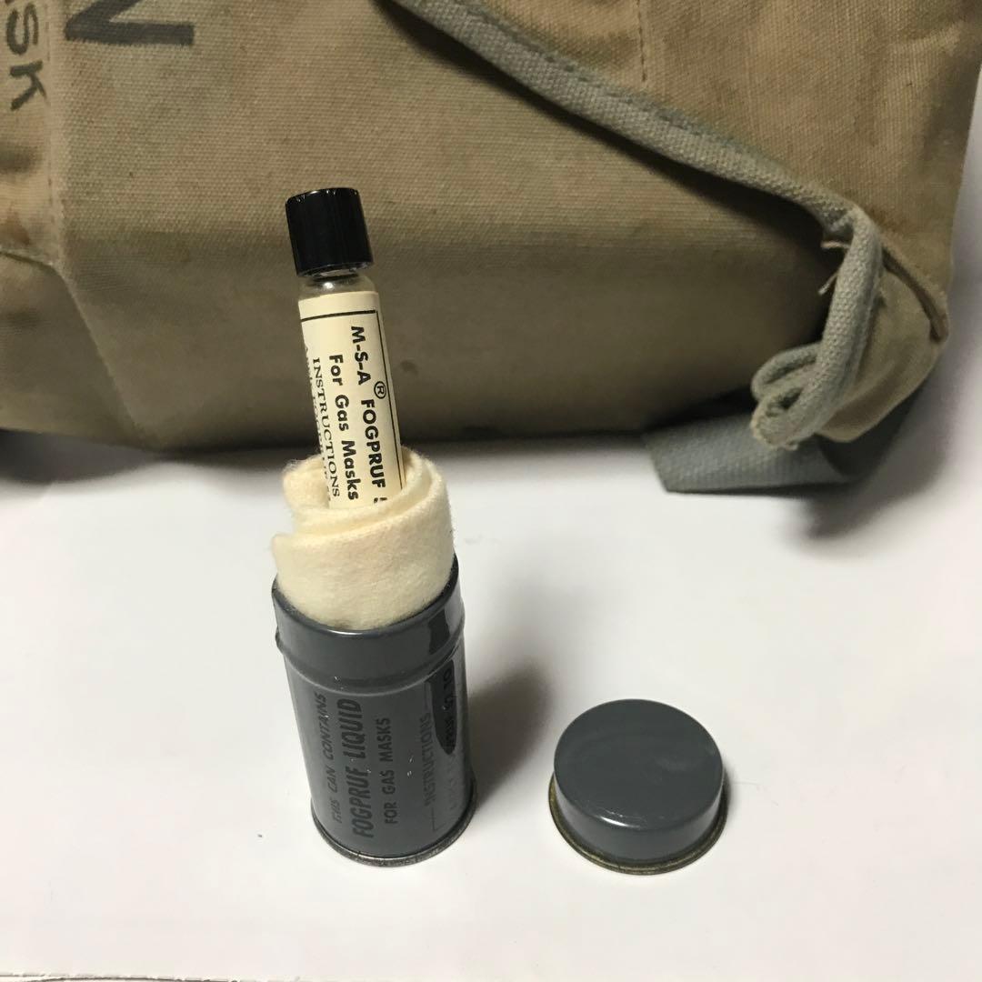 米軍 USNガスマスク&バック&曇り止め用缶計3個セット
