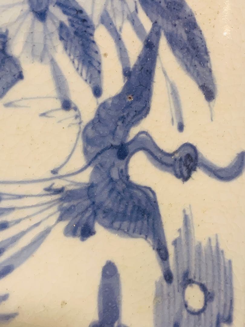 中国明時代晩期四方染付大皿