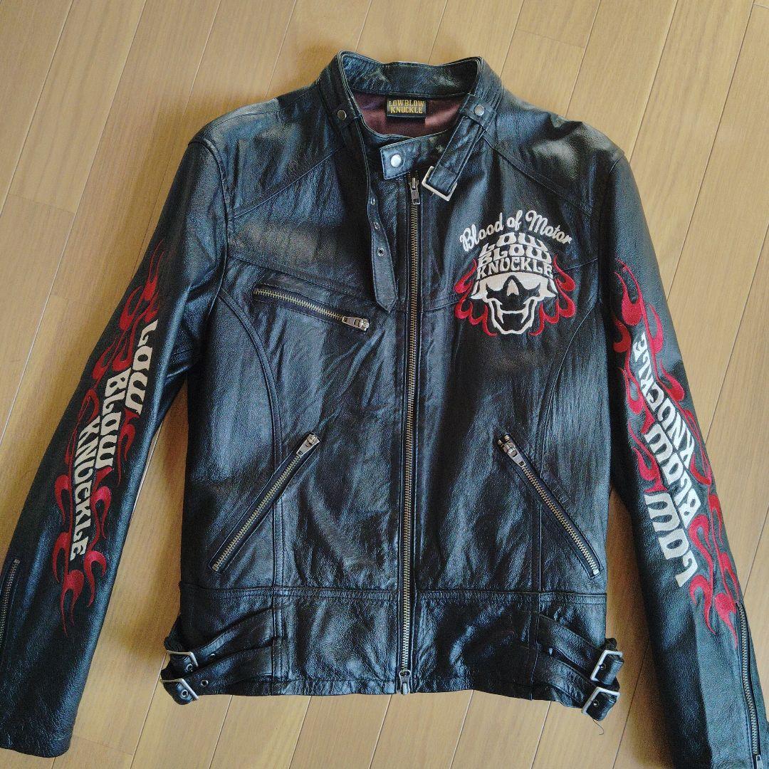 美品ローブローナックルシングルライダースジャケット