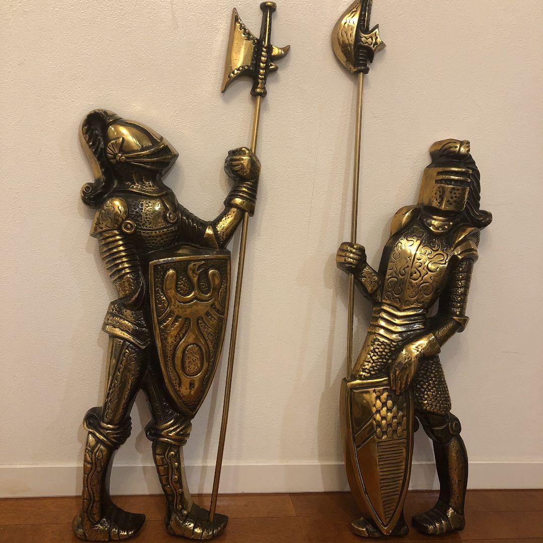 ☆b184、中世ヨーロッパ 西洋 騎士 ナイト 金属製 壁掛け オブジェ