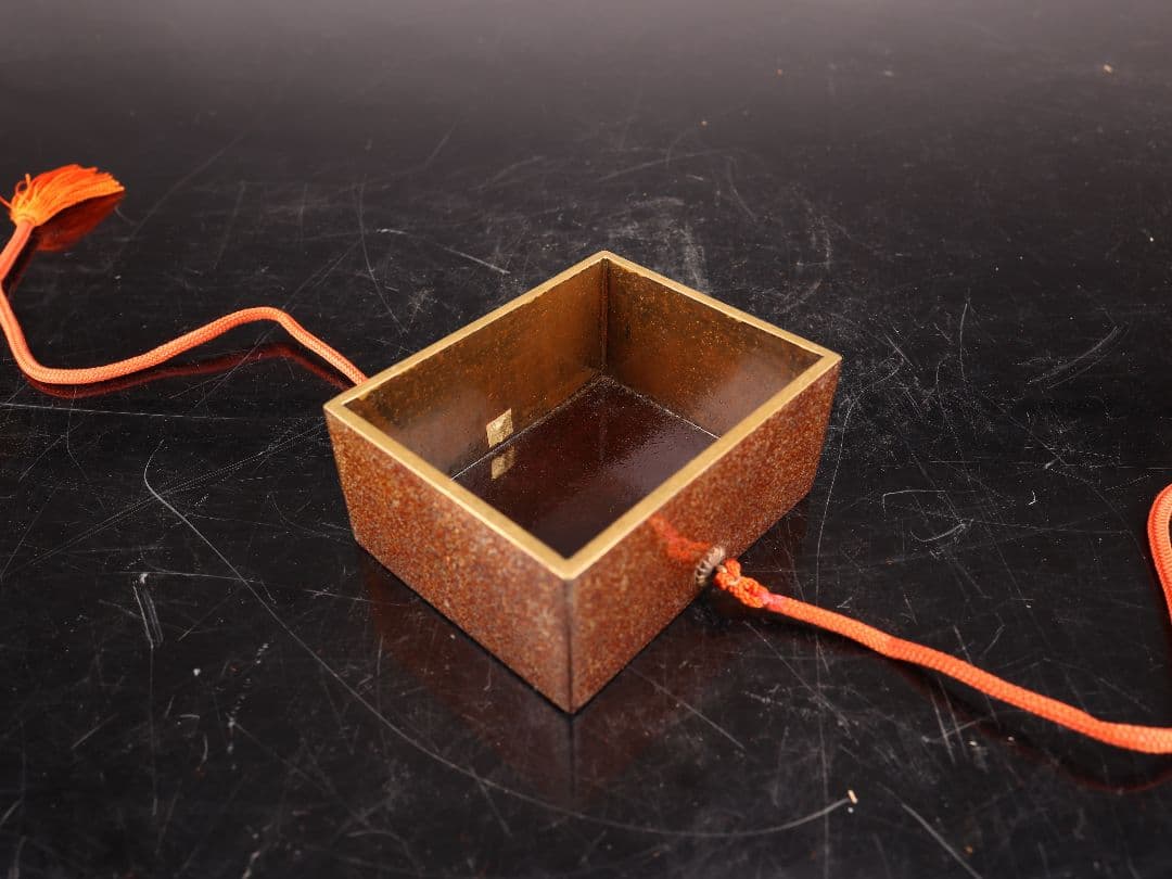 A805菓子器 金蒔絵 扇子 時代物 傷有【＃