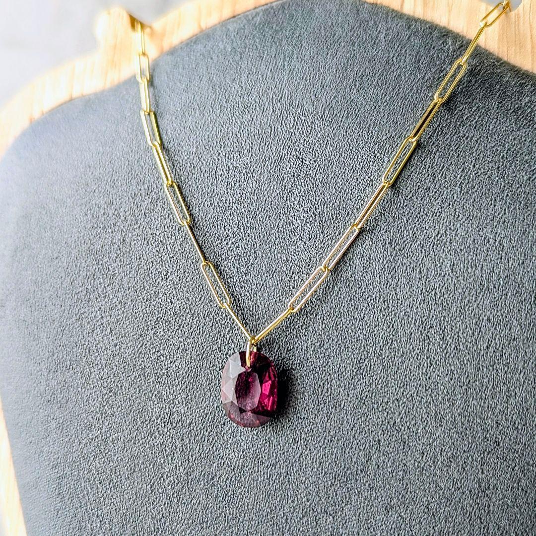 ♢容音♢訳あり♢K18 ロードライトガーネット 4.6ct チャーム