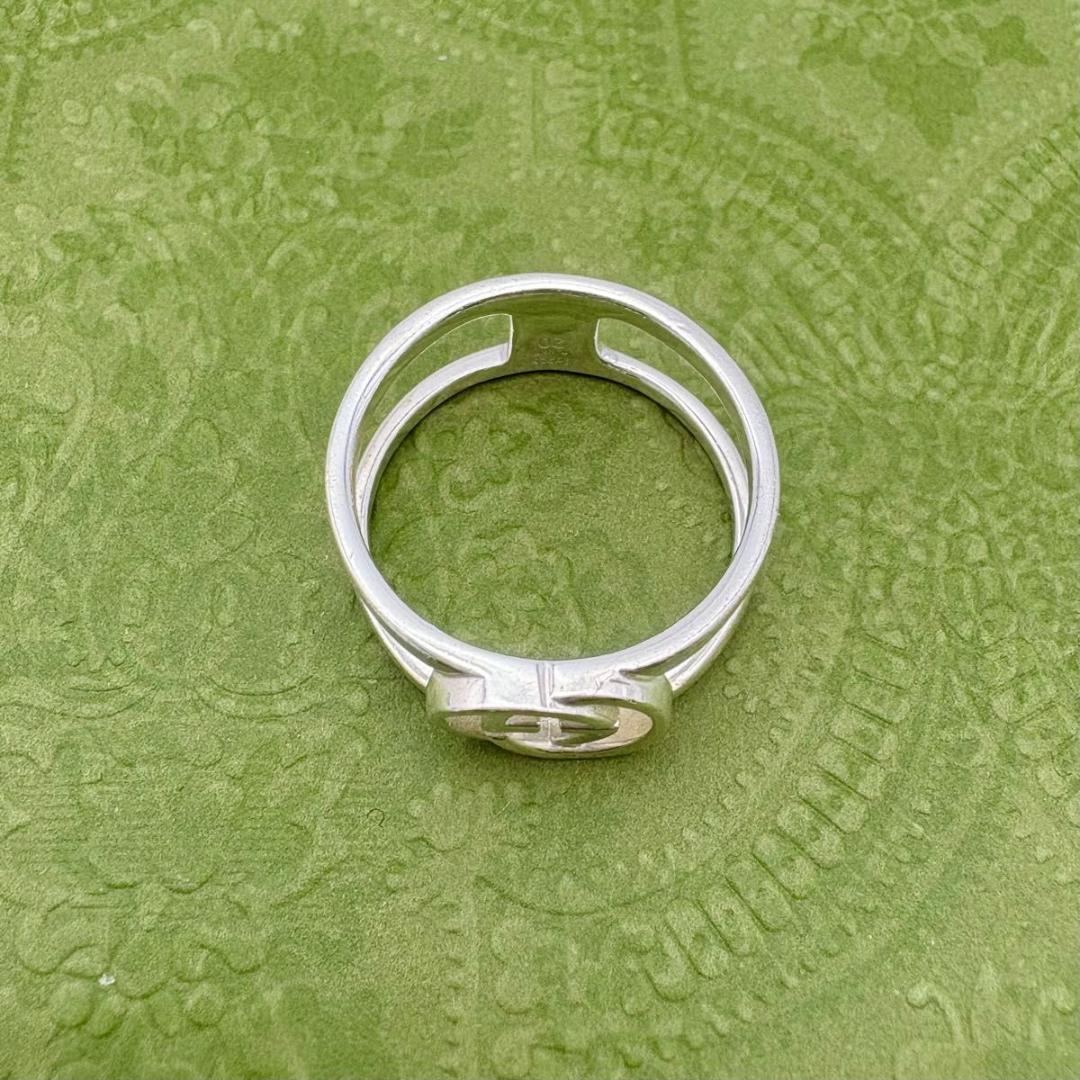 GUCCI シルバーリング インターロッキング オープン 925 20号 19号