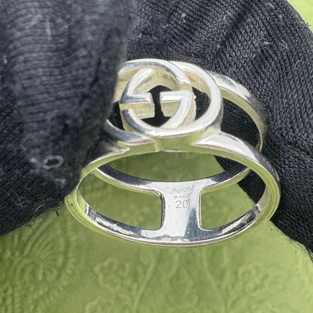 GUCCI シルバーリング インターロッキング オープン 925 20号 19号