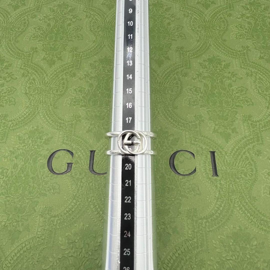 GUCCI シルバーリング インターロッキング オープン 925 20号 19号