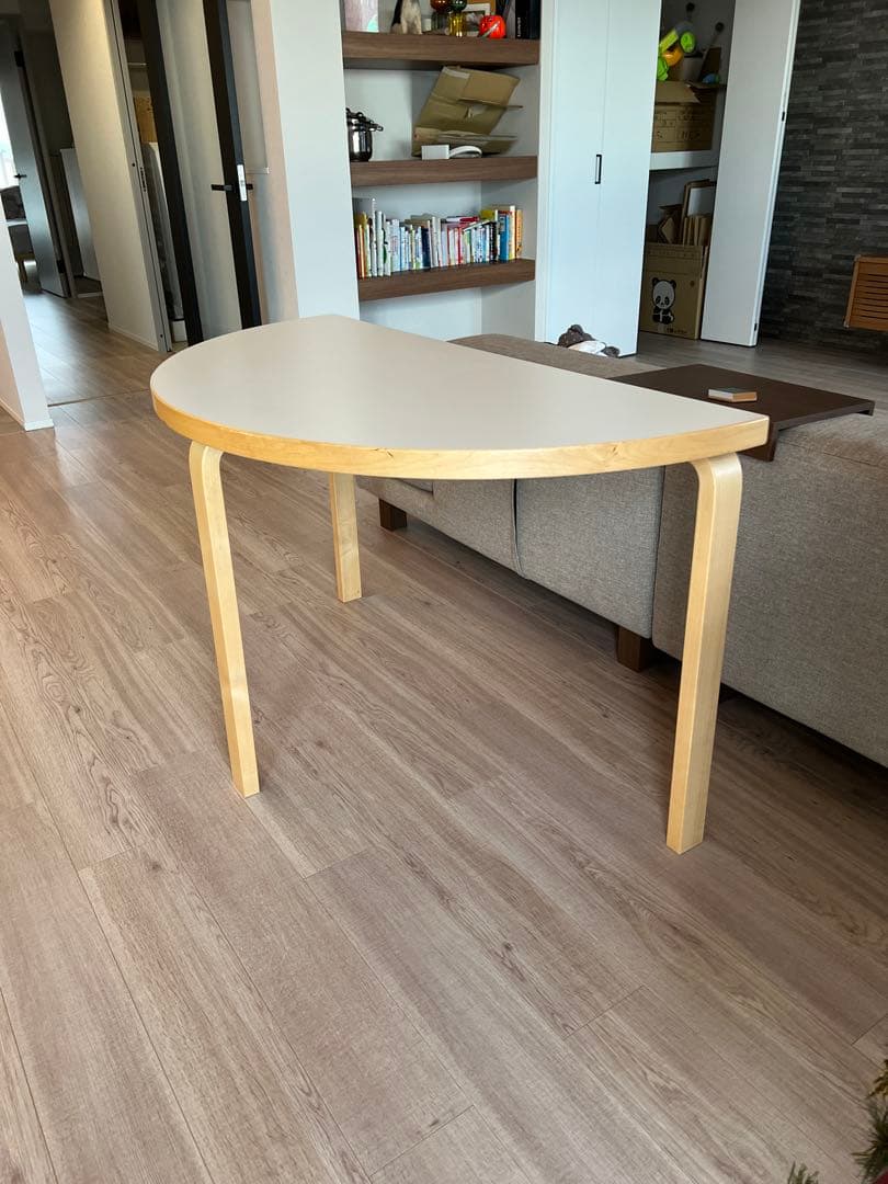 アルテック 95 テーブル 半円形 120cm ホワイトラミネート