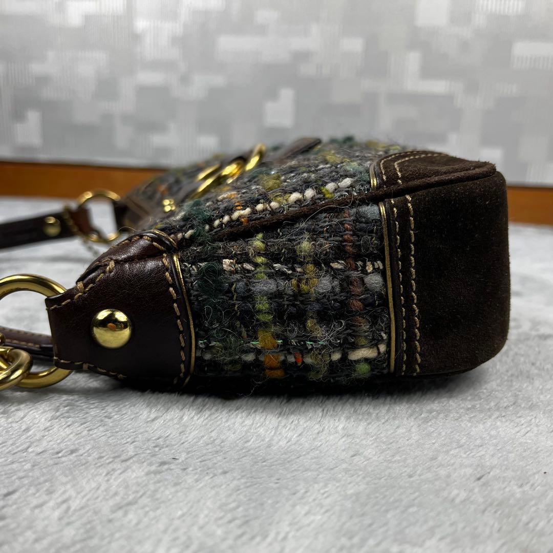 COACH コーチ アクセサリーポーチ ツイード スエード