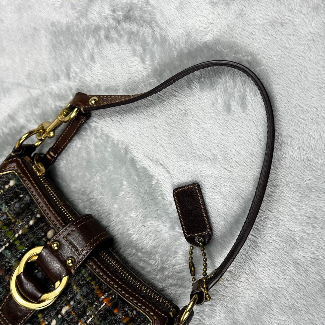 COACH コーチ アクセサリーポーチ ツイード スエード