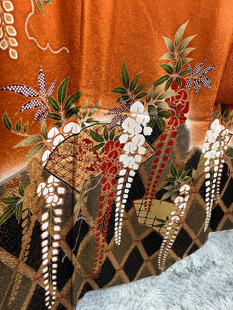 振袖 成人式 藤文様 美品 長襦袢セット