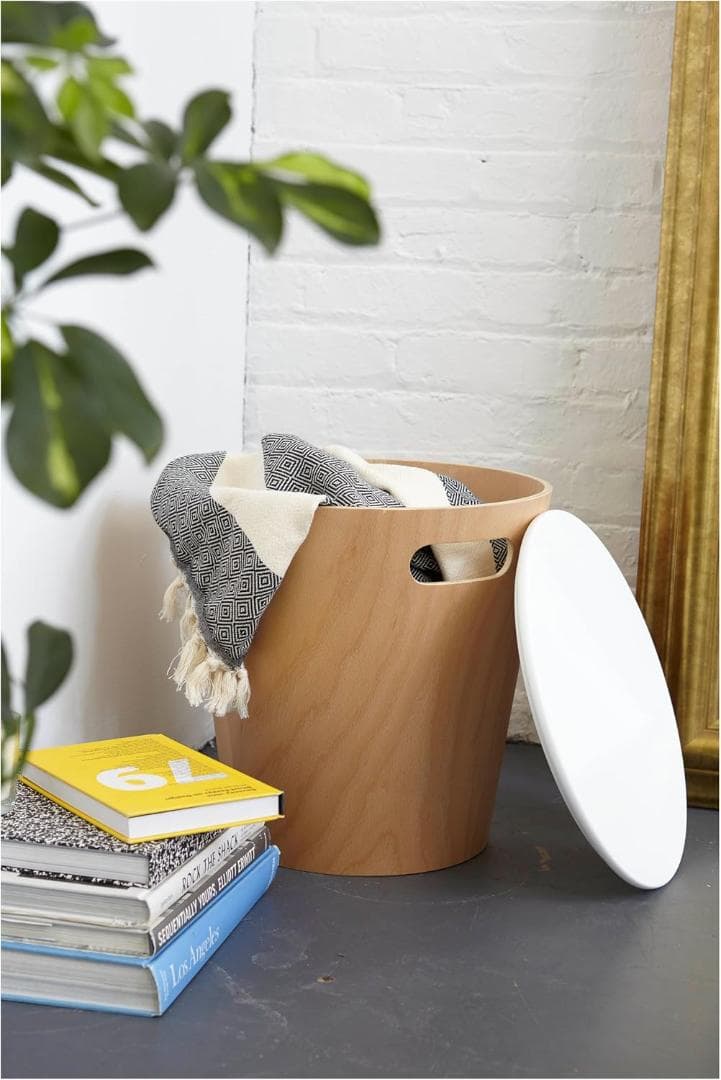 umbra WOODROW 収納スツール 持ち手付き 椅子 収納 整理整頓 木製