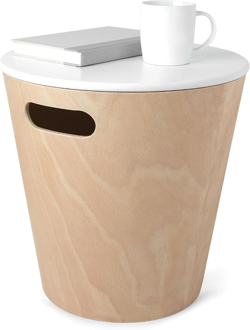 umbra WOODROW 収納スツール 持ち手付き 椅子 収納 整理整頓 木製