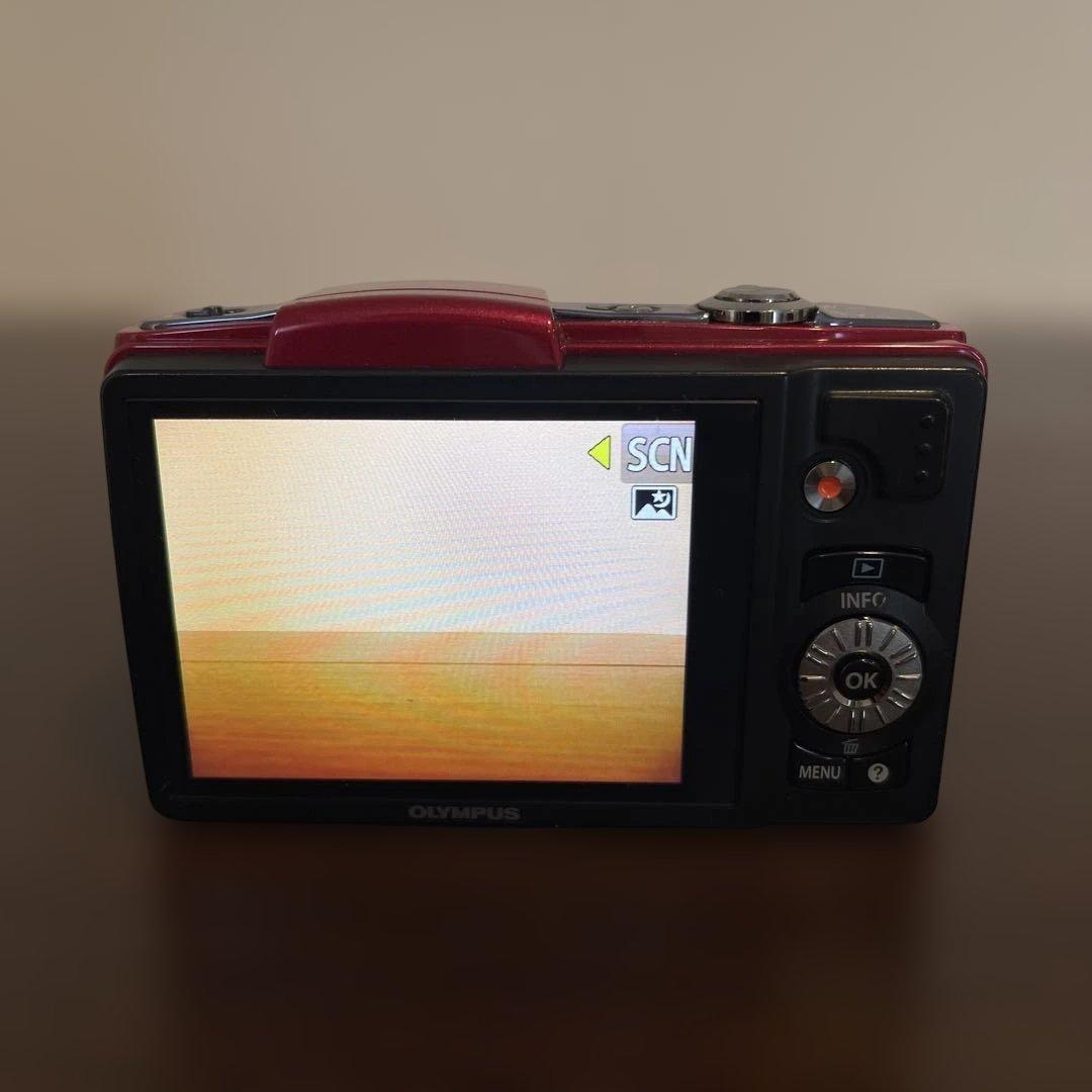 4989 OLYMPUS SZ-20 レッド デジカメ